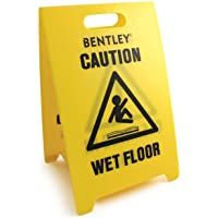 Bentley - Pack de 5 carteles de advertencia en inglés de suelo mojado y limpieza